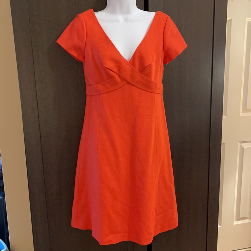 J Crew 100% Wool V-Neck Dress Size 6